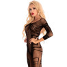 Livco Corsetti Fashion - Peignoir + Chemise + String Melisenda Cf 1709 Noir S
